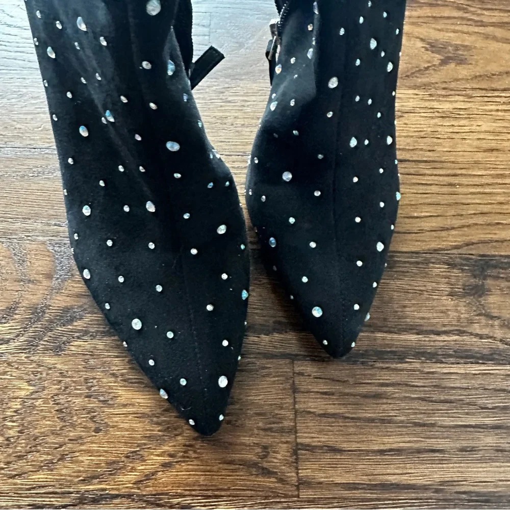 Leith Macee black rhinestone ankle booties US 8 | evening | black tie